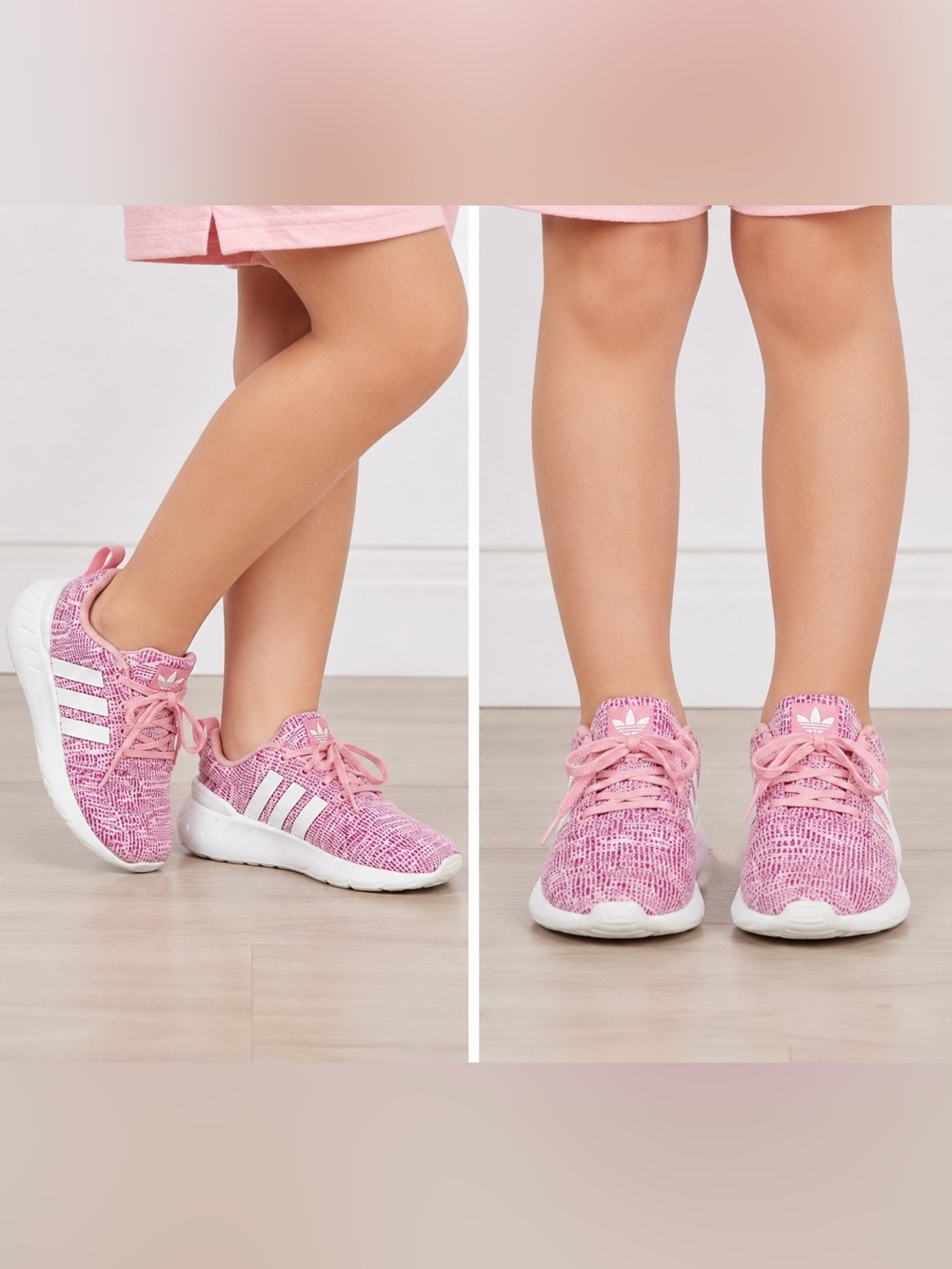 Adidas Originals Kids Pink Knit Sneakers Size 12K